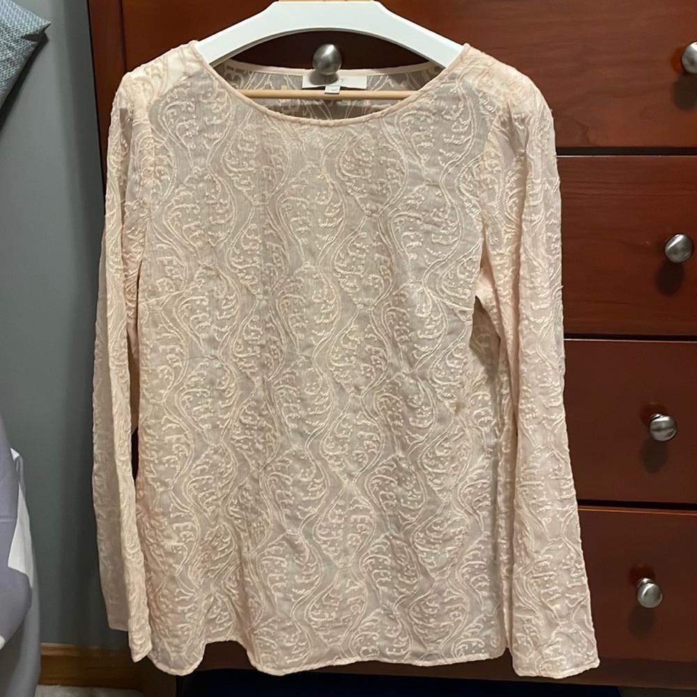 Loft sheer top light pink size L